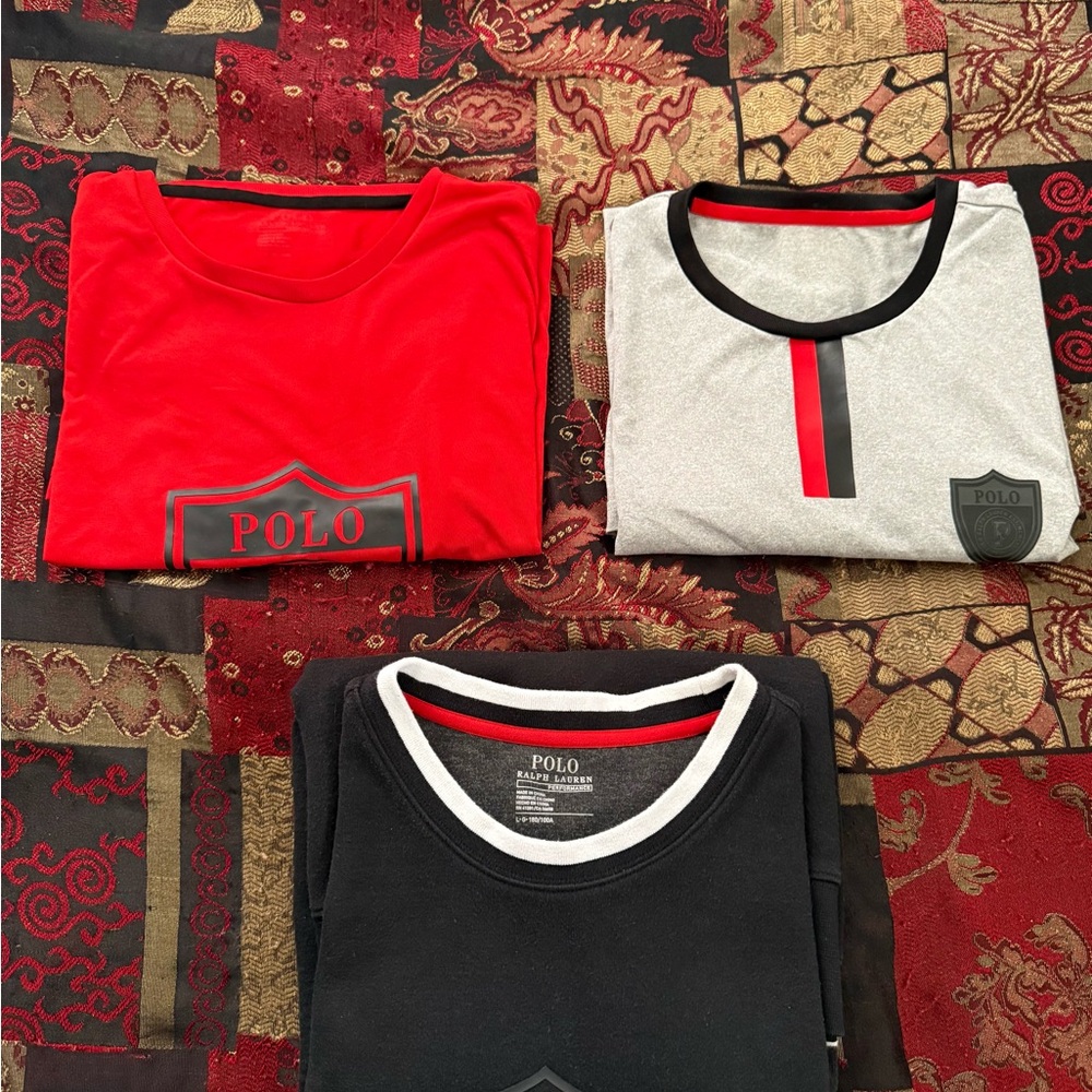 Polo Ralph Lauren P-Wing Series Collection Bundle Lot(3) Large Crewneck/T-Shirts